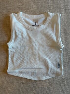 FP Movement by Free People White Ribbed Cropped Tank